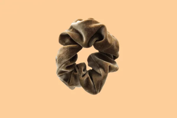 Samt Scrunchie Haargummi beige