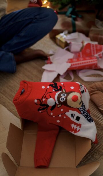 newly unbox red reindeer sweater