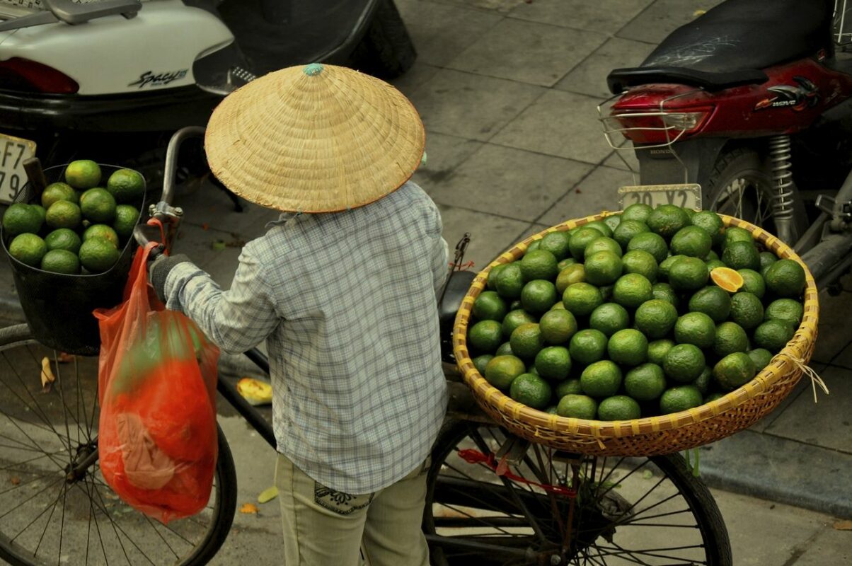 Lime vendor with a bike